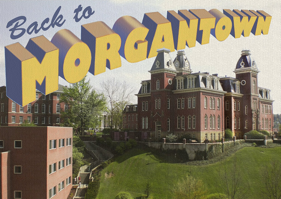 Back To Morgantown postcard pickndawg Jenny Morlan