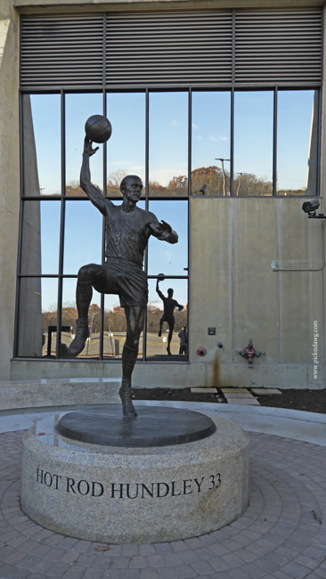 Hot Rod Hundley Statue at WVU Coliseum