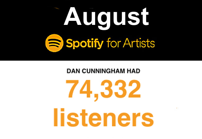 Spotify listeners for August 2022 Dan Cunningham pickndawg